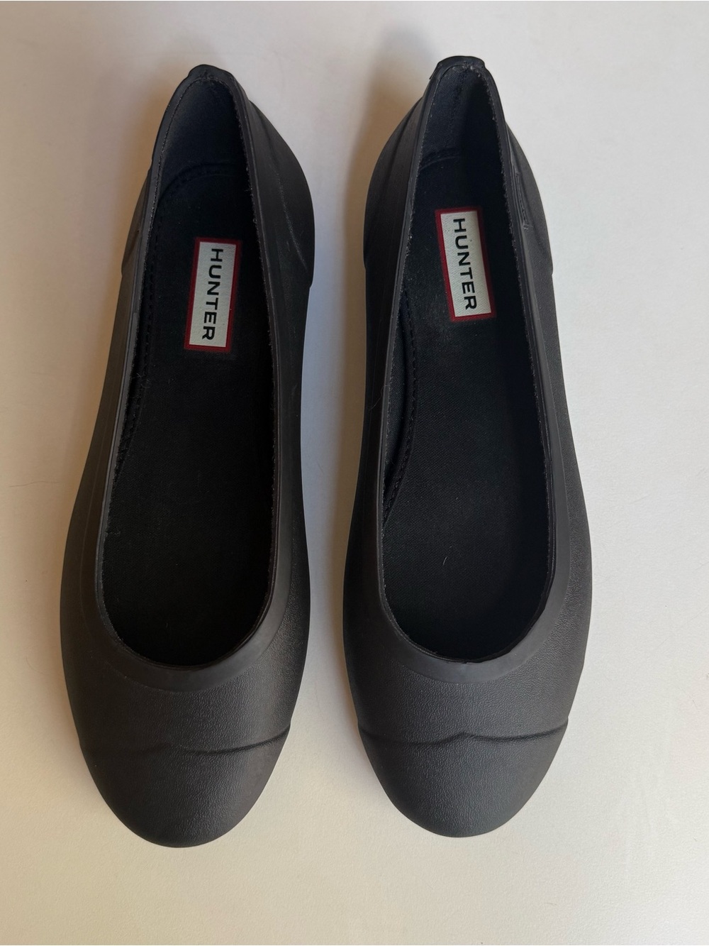 Hunter Original Tour Ballerina Flats US8/UK 6/39 Black Rubber Packable RainShoes
